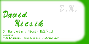 david micsik business card